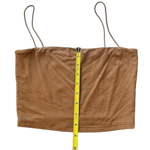 NWOT Cider Solid Brown Crop Spagetti Strap Top Size small - Picture 6 of 8
